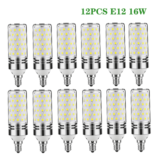 E12 White LED Corn Bulbs 16W Candelabra Ceiling Fan Light Bulbs Daylight 6000K - Bild 1 von 14