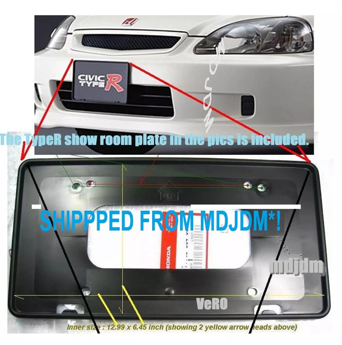 Oem HONDA License Plate Holder CIVIC DC2 PRELUDE FIT EF EG