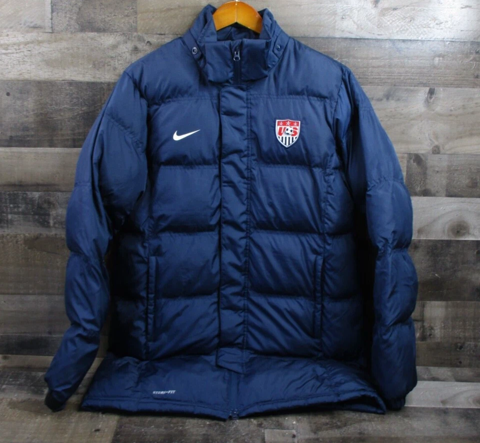 耐克 Puffer 夹克女式中号海军队美国足球风暴适合鹅绒拉链 — 第 2/4 张图片