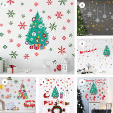 Colorful Christmas Tree Snowflakes Xmas Wall Stickers Decals DIY Art Home Decor
