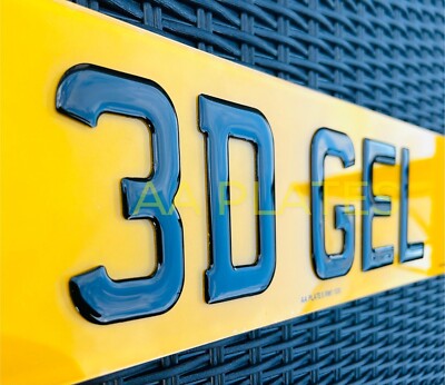 100% ROAD MOT LEGAL  3D GEL Number Plates - Front & Rear Car Registration