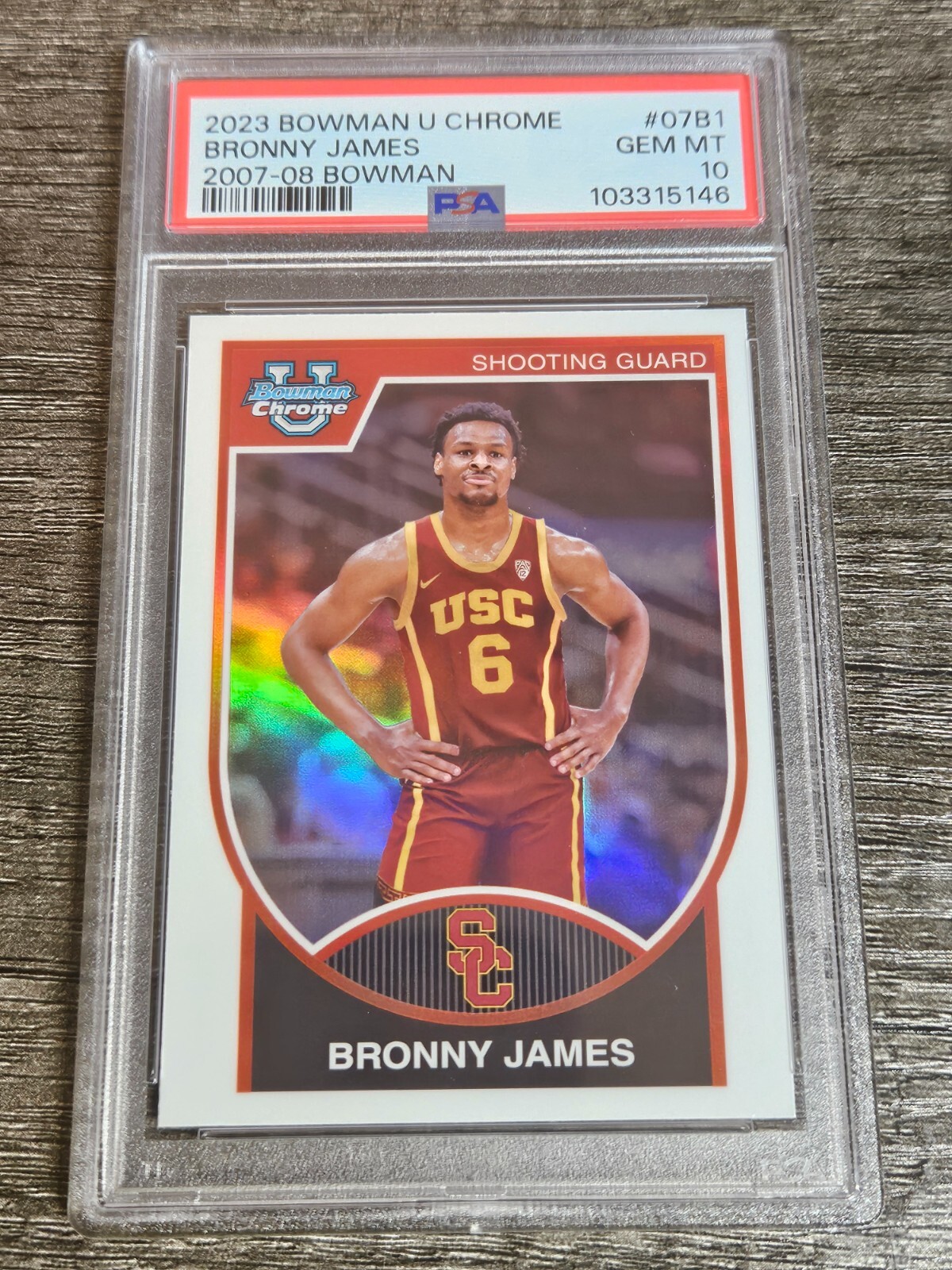 2023-24 Bowman University Chrome - 2007-08 Bowman #07B-1 Bronny James (RC)