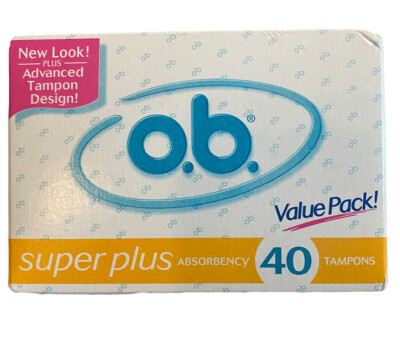 New in Box old stock 90s Vintage o.b. Super Plus Absorbency Tampons 40 pack