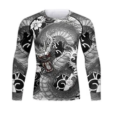 Dragon Style Men's Brazilian Jiu Jitsu BJJ MMA Rashguard Jiujitsu Rash Guard