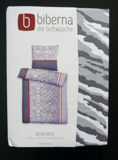 Bettwäsche Bettbezug Baumwolle Renforce 135x200 cm 2tlg Tiger Streifen grau rot