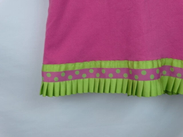Mulberry Street Girls Dress Size 8 Pink & Green Sleeveless Pleated Bottom Shift - Image 3 of 4