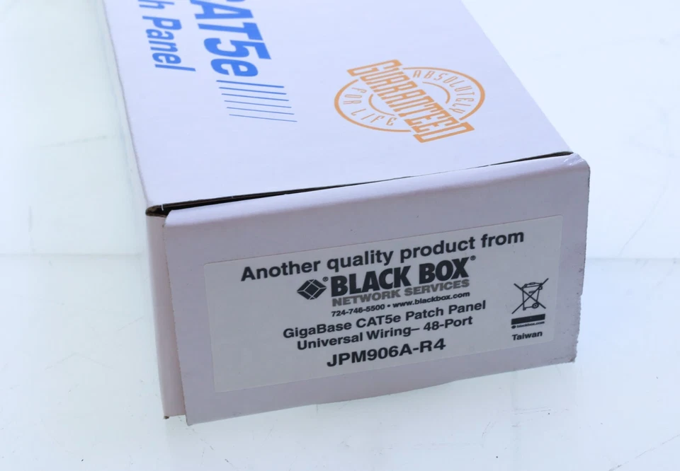 BLACK BOX 48 Port CAT5e Patch Panel JPM906A-R4 Gigabase 2U Rack Mount NEW in Box - Image 2 of 4
