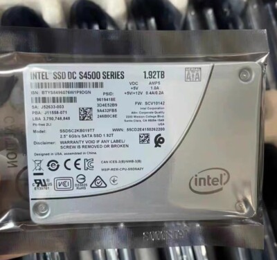 Intel SSD DC S4500 Series 1.92tB 2.5''6Gb/s Solid State Drive (SSDSC2KB019T7)
