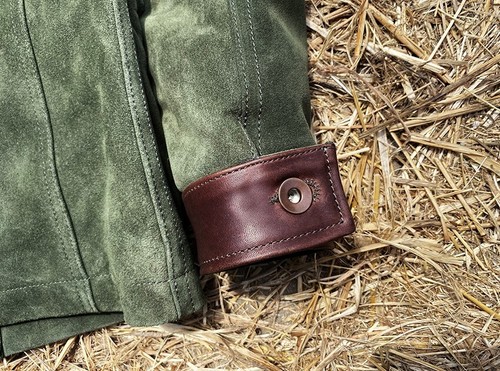 Chaqueta de cuero de vaca retro de gamuza forrada con cuello para hombre Chaqueta informal de motocicleta - Imagen 12 de 13