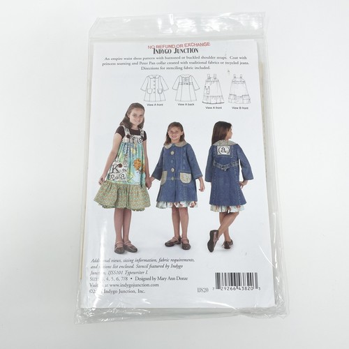 INDYGO JUNCTION Teatime Dress Coat pattern IJ820 - sizes 3, 4, 5, 6, 7/8 Uncut - Picture 2 of 2