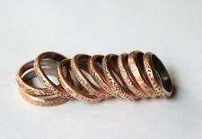 Copper Ring Stackable Hammered Rings band Size 4 Promise Ring Unisex 3mm width