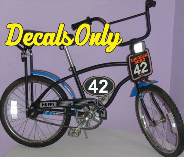 Vintage 1970's Huffy Thunder Road 42 Bike AMF BMX bicycle, DECALS ONLY