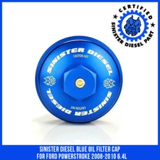 Sinister Diesel Blue Oil Filter Cap for Ford Powerstroke 2008-2010 6.4L