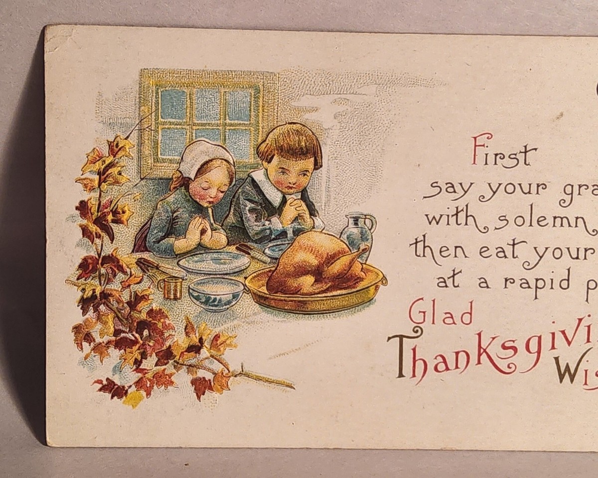 1910 Thanksgiving Greetings Postcard, Embossed Postcard, Series 58