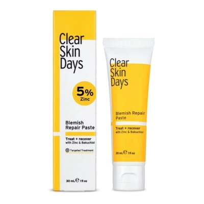 Clear Skin Days Blemish Repair Paste 30ml Gentle Acne Spot Treatment Vegan UK