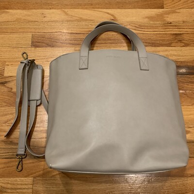 Fawn Design The Tote Bag Purse Stylish For Work Or Diaper Bag Faux Leather  Gray