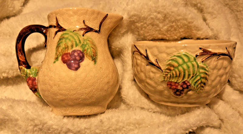 Antique Wade Bramble Sugar & Creamer
