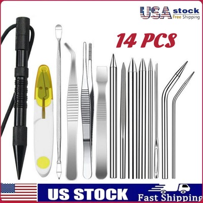 14 PCS Paracord FID Stitching Set, Lacing Needles for Leather Knotters Tool