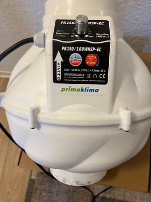 Prima Klima Rohrventilator Whisperblower  EC 0-100% Drehzahlregler 1400m³/h  ø15