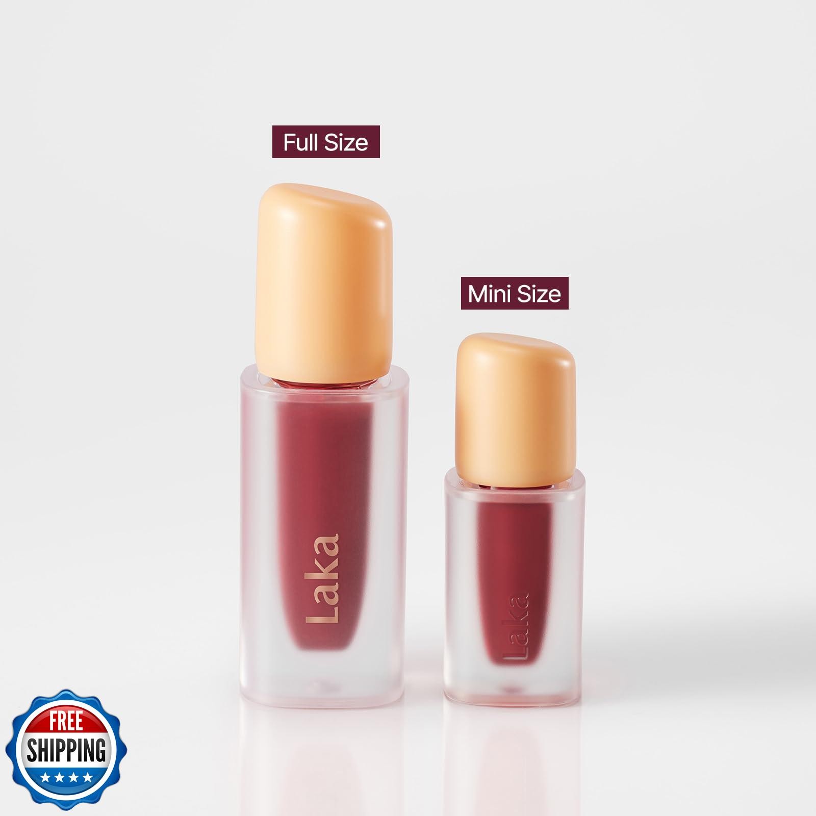 Laka Fruity Glam Lip Tint Mini, 1.9g/0.07oz, Glowing Lip Stain wi