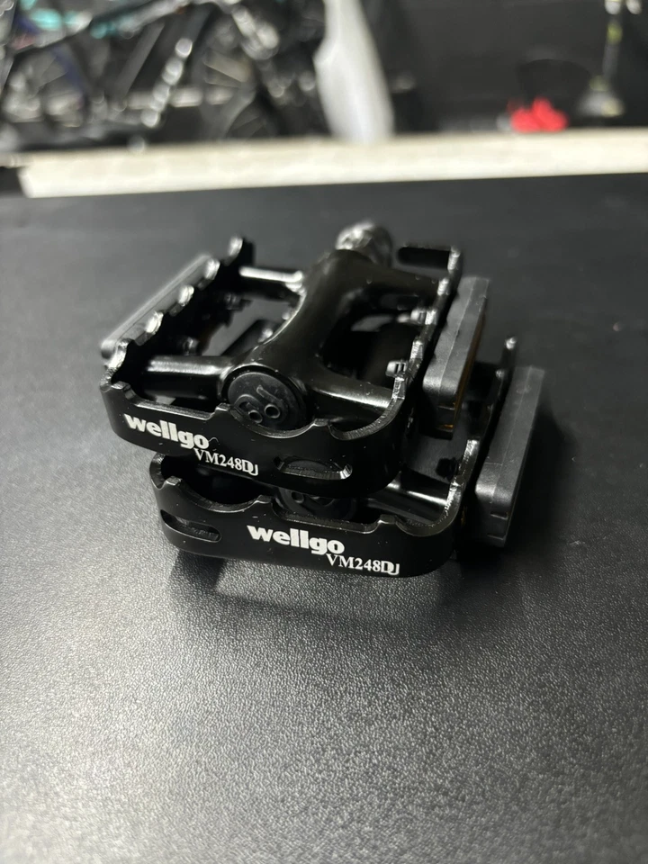 WELLGO M248 DU Bicicleta de Carretera Pedales de Cojinete Ultraligeros Aleación de Aluminio Negro Foto 3 de 4