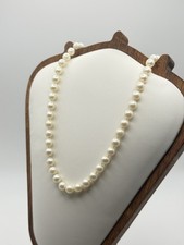 Vintage 20" Akoya Pearl Necklace 14K Gold Filigree Clasp Private Collection