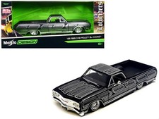 1/25 1965 Chevrolet El Camino Lowrider Black Metallic with Silver Graphics