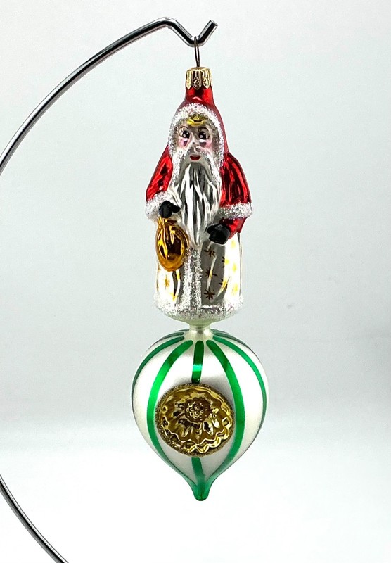 RADKO GEORGIAN SANTA GLASS CHRISTMAS ORNAMENT  93-292-2