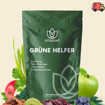 Vitafant Green Superfood Pulver Superfood mit Spirulina, Matcha, Gerstengras-NEW