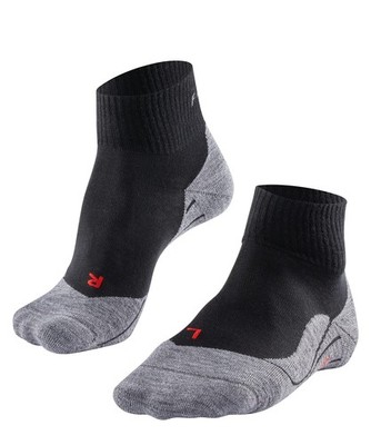 FALKE Women's TK5 Wander Short Hiking Socks, 8-9, Black (Black-mix 3010)