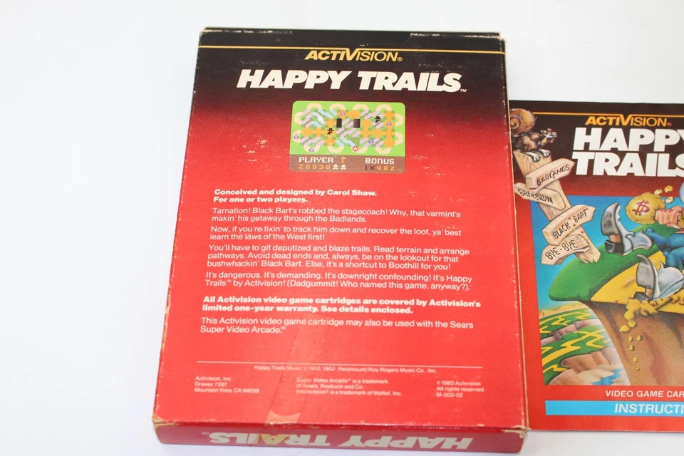 Happy Trails (Intellivision, 1983) - w/ Box, Manual, Overlays - Image 3 of 4