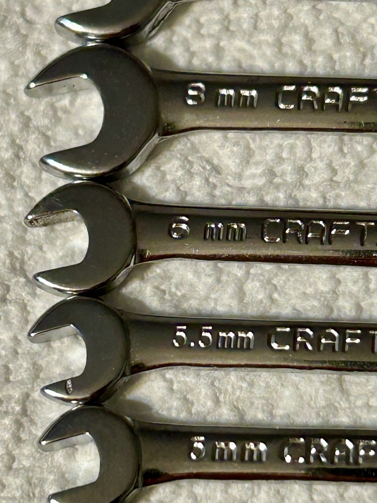 Craftsman Chrome Midget Combo Wrench Set 9 Metric & 9 Standard Made in U.S.A.