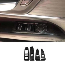 Carbon Fiber 4pc Window Lift Panel Switch Cover For Cadillac CT4-V CT4 20-2023