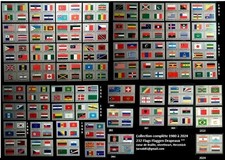 ONU NATIONS UNIES Coeur de Feuille rare complet de 1980 à 2024 232 drapeaux **