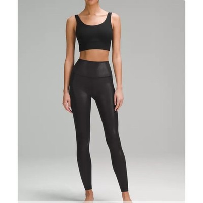 Lululemon Align  High-Rise Tight 25'' Foil Black Shimmer Leggings Size 6