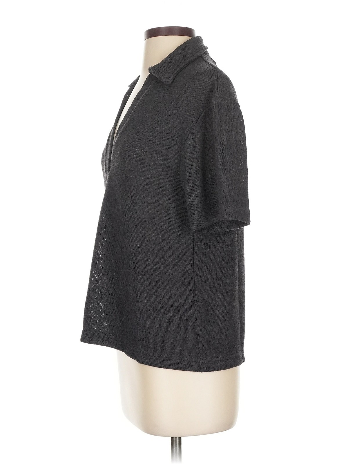 H&M L.O.G.G. Women Gray Short Sleeve Turtleneck XS thumbnail 4