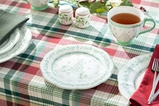 Festive Pup and Tree 8.25" Fine Porcelain Dessert Plate