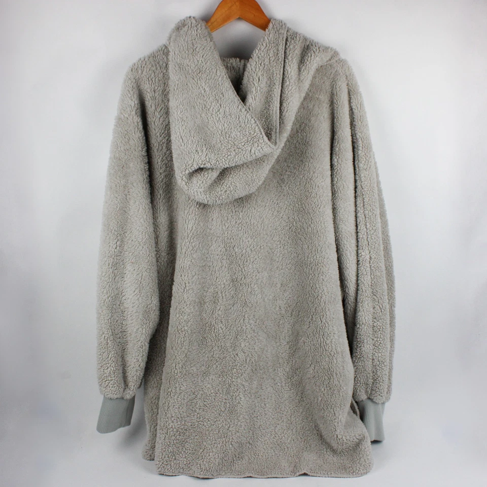 Suéter cárdigan con capucha difuso gris XXL sin marca para mujer Foto 2 de 4
