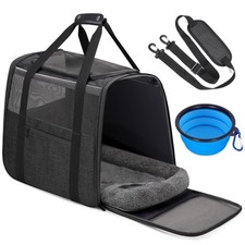 Large Cat Carrier   Soft-Sided Airline-Approved Pet Carrier Bag with Top Open...