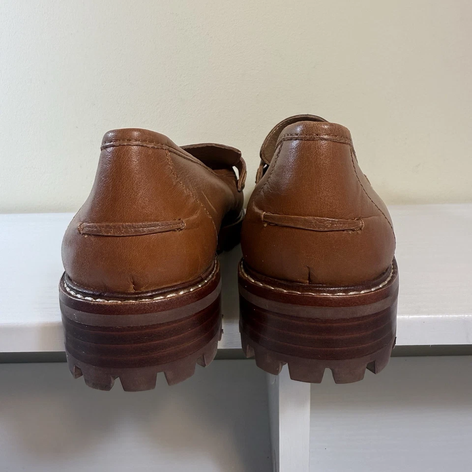 Mocasín Madewell Corinne Lugsole Cuero Marrón Preppy Academia Grueso Para Mujer’s 6 Foto 4 de 4