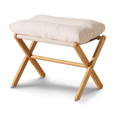 Baveke Bamboo Foldable Ottoman Foot Rest Stool - Portable, 300lbs Max
