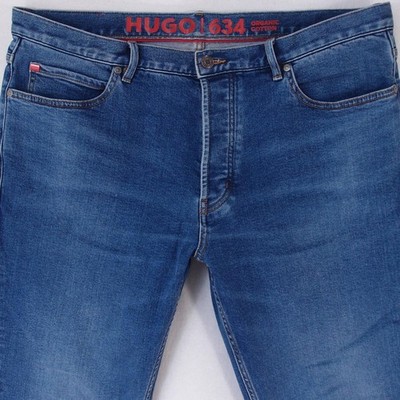 Herren Jeans HUGO BOSS HUGO 634 Stretch Tapered Blau W36 L28