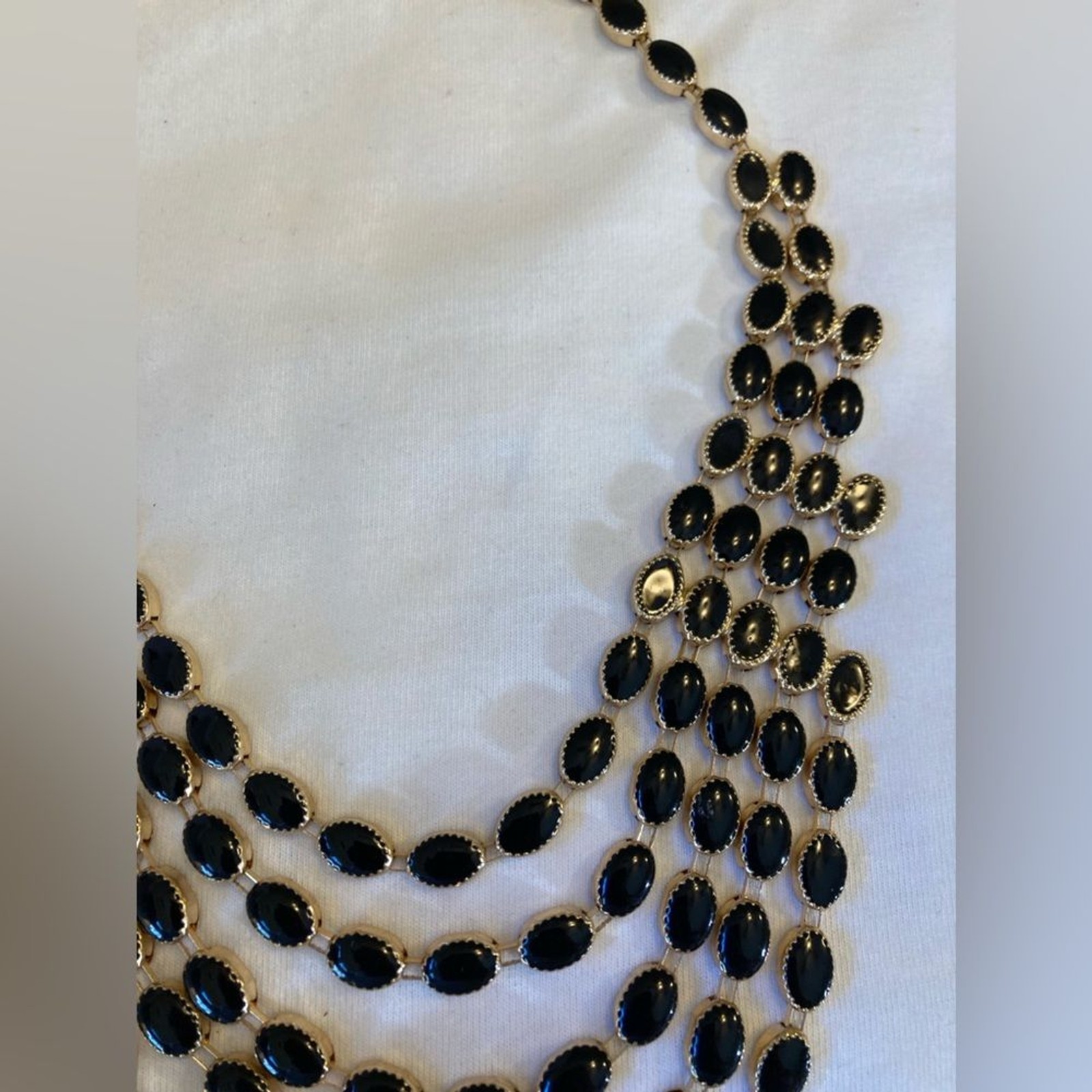 Five Layered Dramatic Black Swag Statement Neckla… - image 3