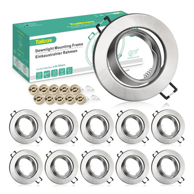 Einbaustrahler GU10 Set 10er Chrom gebürstet 68,0-80,0mm Lochmaß 230V warmweiß
