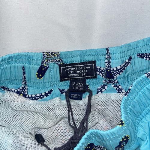 Vilebrequin Kids Size 8 ANS Mahina Swim Trunks Blue With Starfish - Picture 5 of 6