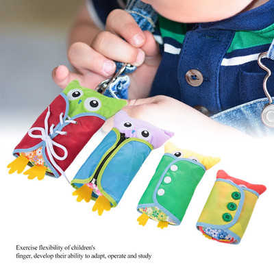 4Pcs Plush Owl Dressing Toy Baby Child Learn To Dress Doll Early