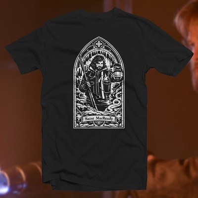 Saint MacReady COTTON T-SHIRT The Thing Russel Brimley David Aliens on Ice