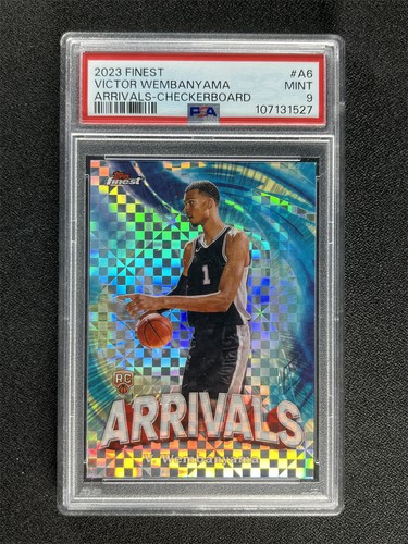 2023-24 Topps Finest Victor Wembanyama #A-6 Arrivals RC Checkerboard PSA 9 MINT