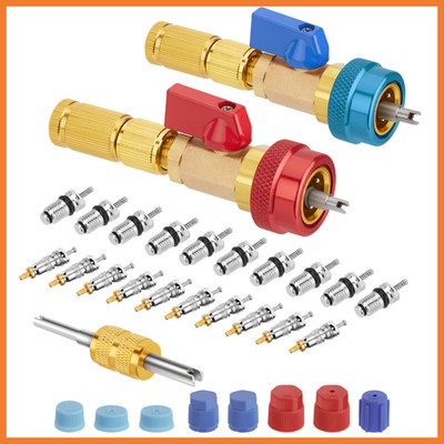 R134A Valve Core Quick Remover Installer Tool Set with Upgraded Valve Cores