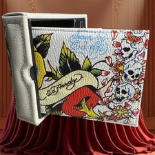 Ed Hardy Bifold Wallet Valet Tray Skull Snake Eagle Tattoo Y2K Street NWT